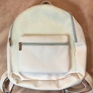 ARIANA GRANDE Faux Leather and Sherpa Backpack Purse NWOT